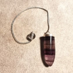 Fluorite - Pendule monté en argent - 6e chakra